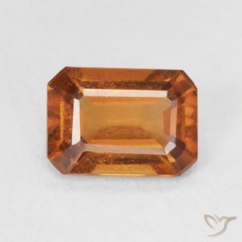 1.50ct Natural Laranja Profundo granada hessonita, Corte Esmeralda, VVS-VS
