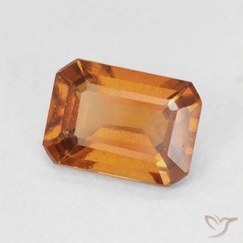 granada hessonita Laranja Profundo Natural 1.50ct, Corte Octógono / Esmeralda, VVS-VS