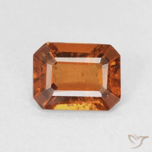 1.08ct Natural Laranja Profundo granada hessonita, Corte Esmeralda, VVS-VS