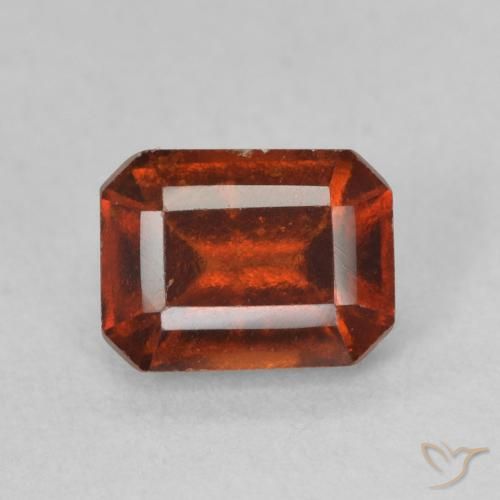 1.41ct Natural Laranja Profundo granada hessonita, Corte Esmeralda, VS