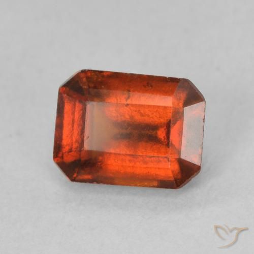 granada hessonita Laranja Profundo Natural 1.41ct, Corte Octógono / Esmeralda, VS