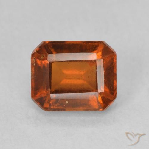 1.27ct Natural Laranja Profundo granada hessonita, Corte Esmeralda, VS