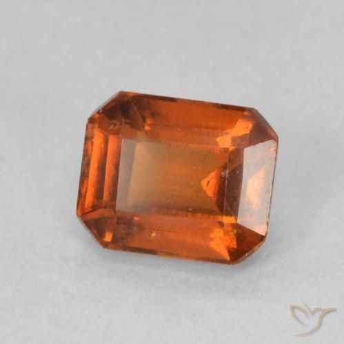 granada hessonita Laranja Profundo Natural 1.27ct, Corte Octógono / Esmeralda, VS