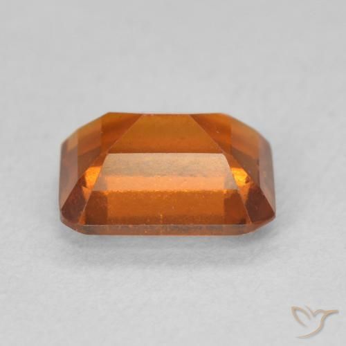 granada hessonita laranja avermelhado Natural 1.56ct, Corte Octógono / Esmeralda, VS