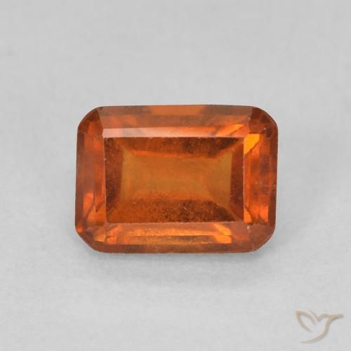 1.28ct Natural laranja avermelhado granada hessonita, Corte Esmeralda, VS
