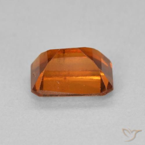granada hessonita laranja avermelhado Natural 1.28ct, Corte Octógono / Esmeralda, VS