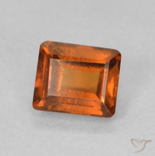 granada hessonita Laranja Médio Natural 0.66ct, baguete, VS