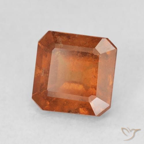 granada hessonita Laranja Profundo Natural 2.03ct, Corte Octógono / Esmeralda, VS