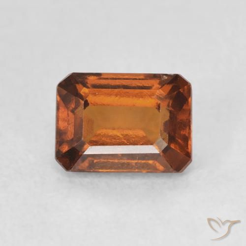 1.38ct Natural laranja avermelhado granada hessonita, Corte Esmeralda, VS