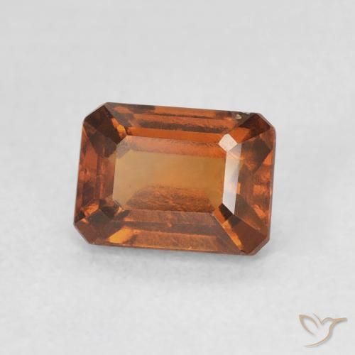 granada hessonita laranja avermelhado Natural 1.38ct, Corte Octógono / Esmeralda, VS