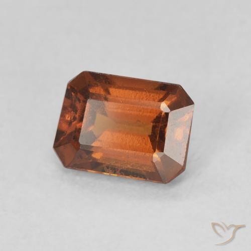 granada hessonita Laranja Médio Natural 1.18ct, Corte Octógono / Esmeralda, VVS-VS
