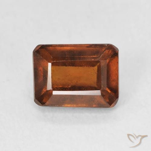 1.58ct Natural Laranja Profundo granada hessonita, Corte Esmeralda, VVS-VS
