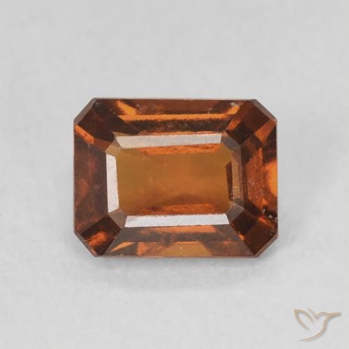 1.50ct Natural Laranja Profundo granada hessonita, Corte Esmeralda, VVS-VS