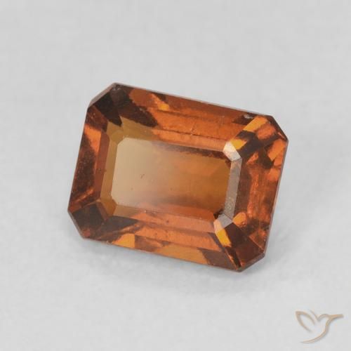 granada hessonita Laranja Profundo Natural 1.50ct, Corte Octógono / Esmeralda, VVS-VS