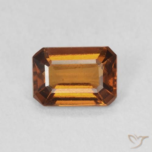0.91ct Natural Laranja acastanhado granada hessonita, Corte Esmeralda, VVS-VS
