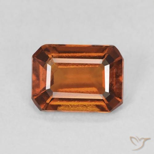 1.32ct Natural Laranja Profundo granada hessonita, Corte Esmeralda, VVS-VS