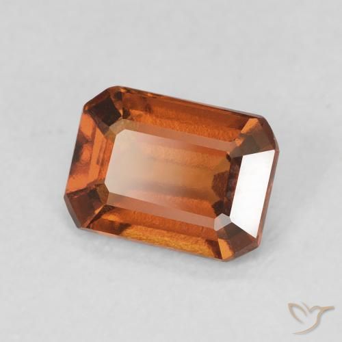 granada hessonita Laranja Profundo Natural 1.32ct, Corte Octógono / Esmeralda, VVS-VS