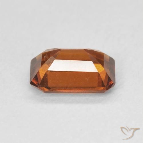 granada hessonita Laranja Profundo Natural 1.32ct, Corte Octógono / Esmeralda, VVS-VS