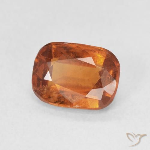granada hessonita Laranja Profundo Natural 1.81ct, Almofada, VS