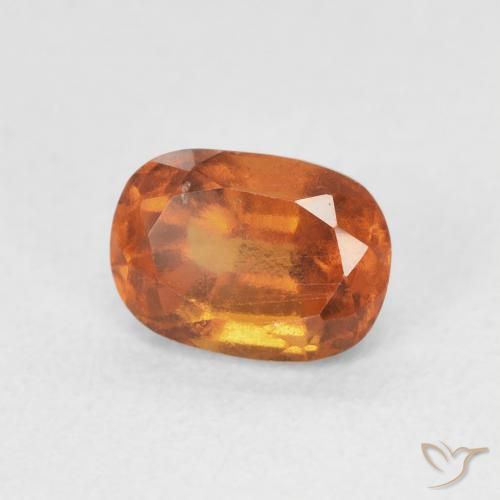 granada hessonita Laranja Profundo Natural 1.43ct, Almofada, VS