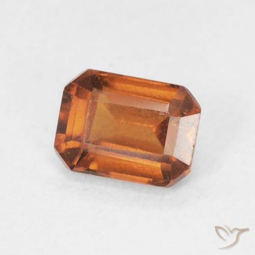 granada hessonita Laranja Profundo Natural 1.06ct, Corte Octógono / Esmeralda, VS