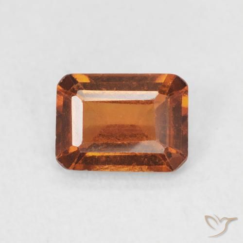 0.86ct Natural Laranja Profundo granada hessonita, Corte Esmeralda, VS
