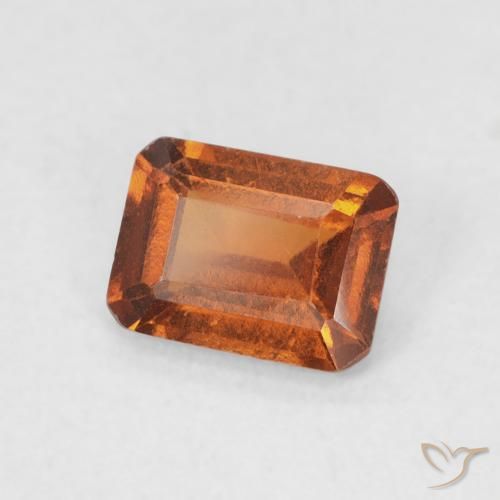 granada hessonita Laranja Profundo Natural 0.86ct, Corte Octógono / Esmeralda, VS
