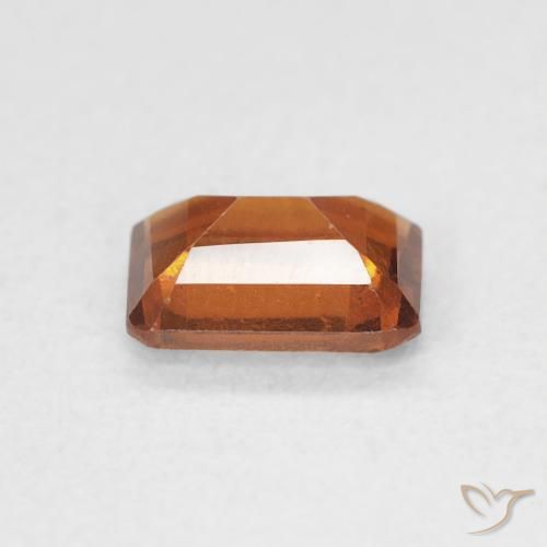 granada hessonita Laranja Profundo Natural 0.86ct, Corte Octógono / Esmeralda, VS