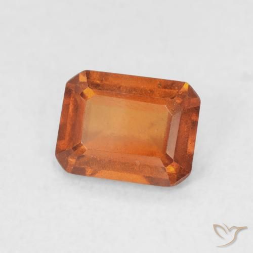 granada hessonita Laranja Profundo Natural 0.90ct, Corte Octógono / Esmeralda, VVS-VS
