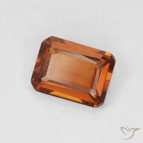 granada hessonita Laranja Profundo Natural 1.40ct, Corte Octógono / Esmeralda, VVS-VS