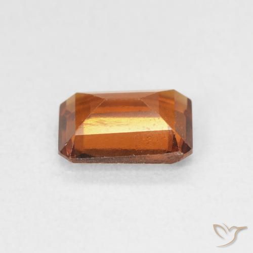 granada hessonita Laranja Profundo Natural 1.40ct, Corte Octógono / Esmeralda, VVS-VS