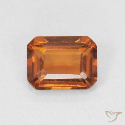 1.12ct Natural Medium Dark-Orange granada hessonita, Corte Esmeralda, VVS-VS