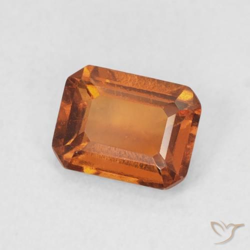 granada hessonita Medium Dark-Orange Natural 1.12ct, Corte Octógono / Esmeralda, VVS-VS