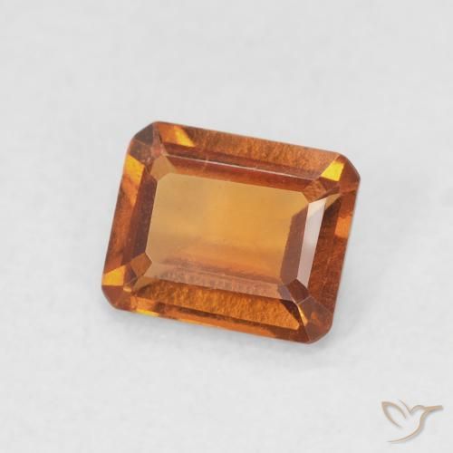 granada hessonita Medium Dark-Orange Natural 0.82ct, Corte Octógono / Esmeralda, VVS-VS