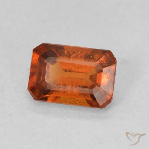 granada hessonita Laranja Profundo Natural 0.90ct, Corte Octógono / Esmeralda, VS