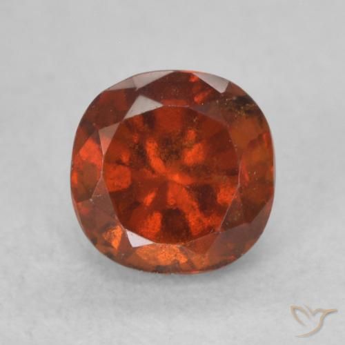 0.87ct Natural laranja avermelhado granada hessonita, Almofada, VS