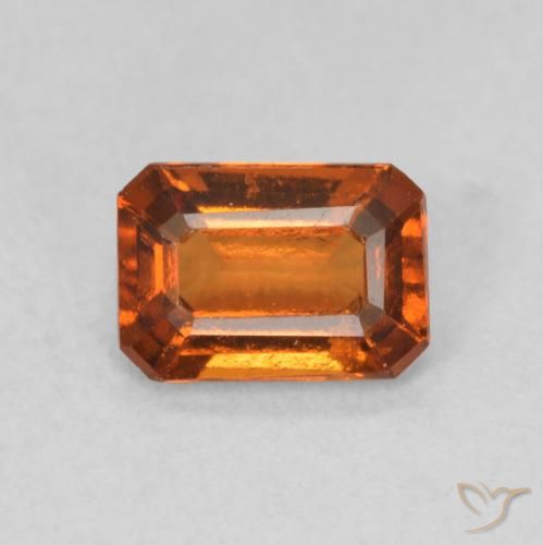 0.82ct Natural Laranja Médio granada hessonita, Corte Esmeralda, VS