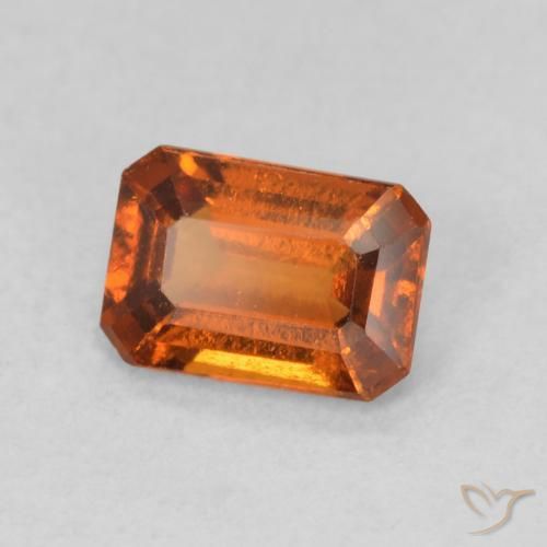 granada hessonita Laranja Médio Natural 0.82ct, Corte Octógono / Esmeralda, VS