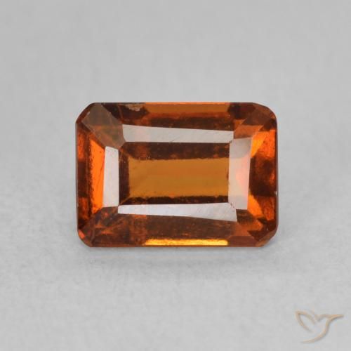 1.34ct Natural fogo laranja granada hessonita, Corte Esmeralda, VS