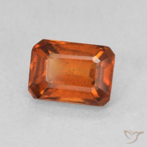 granada hessonita laranja avermelhado Natural 1.31ct, Corte Octógono / Esmeralda, VS-SI