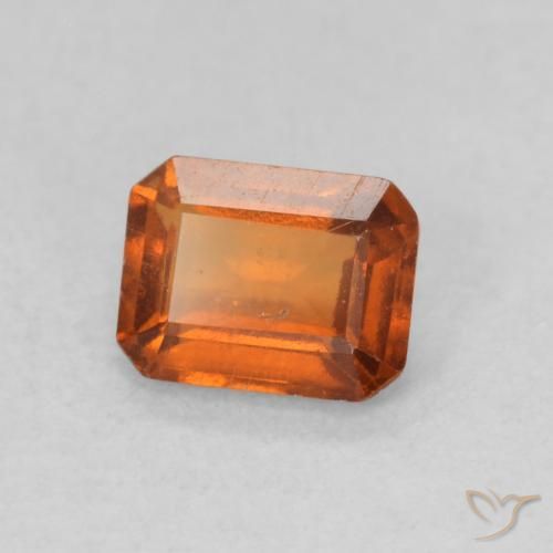 granada hessonita Laranja Profundo Natural 0.79ct, Corte Octógono / Esmeralda, VS-SI