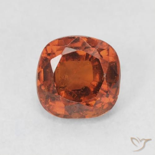 0.96ct Natural laranja avermelhado granada hessonita, Almofada, VS