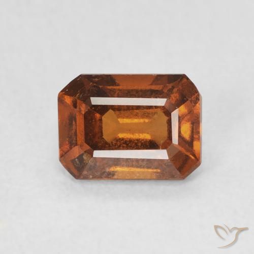1.02ct Natural Laranja Profundo granada hessonita, Corte Esmeralda, VVS