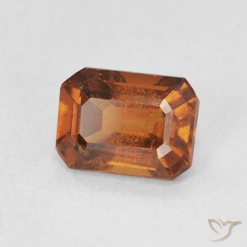 granada hessonita Laranja Profundo Natural 1.02ct, Corte Octógono / Esmeralda, VVS