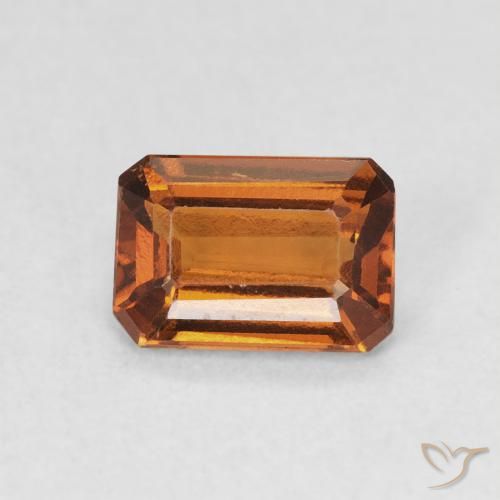 1.06ct Natural Medium Dark-Orange granada hessonita, Corte Esmeralda, VVS