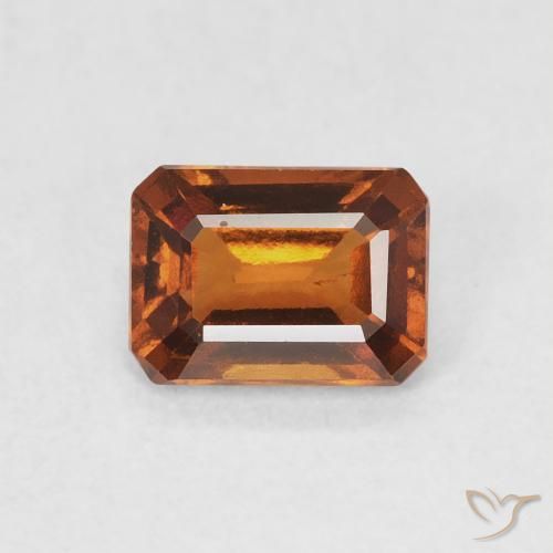 0.90ct Natural laranja avermelhado granada hessonita, Corte Esmeralda, VVS