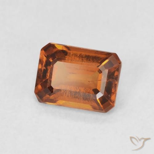 granada hessonita laranja avermelhado Natural 0.90ct, Corte Octógono / Esmeralda, VVS