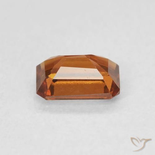 granada hessonita laranja avermelhado Natural 0.90ct, Corte Octógono / Esmeralda, VVS