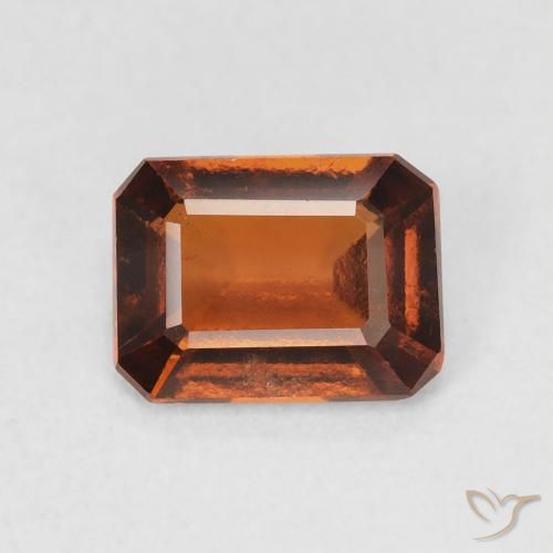 1.42ct Natural Laranja Profundo granada hessonita, Corte Esmeralda, VVS