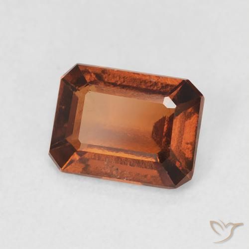 granada hessonita Laranja Profundo Natural 1.42ct, Corte Octógono / Esmeralda, VVS